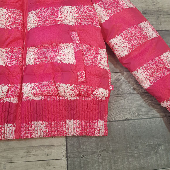 Adidas Neo Womens Plaid Duck Down Puffer Jacket Medium Pink Check Funky BNWT - Picture 4 of 15